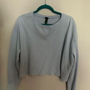 Wild Fable Long Sleeve - Light Blue Waffle Knit Cropped Sweater Size XXL
